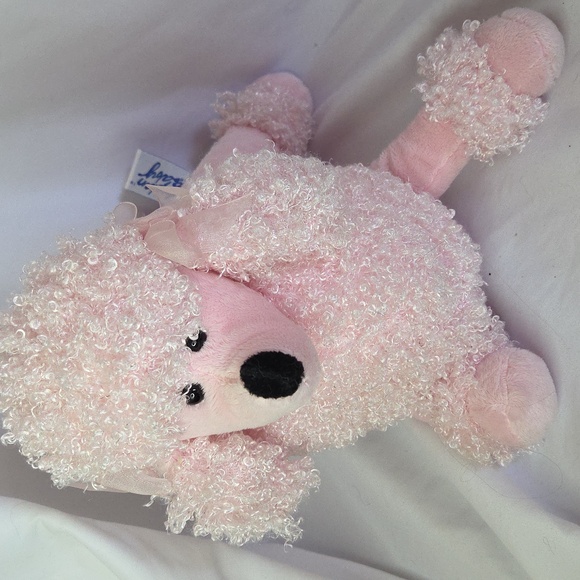 Pink Poodle Plush Stepkan soft stuffed animal pink bows 12" 2006 - Picture 1 of 13